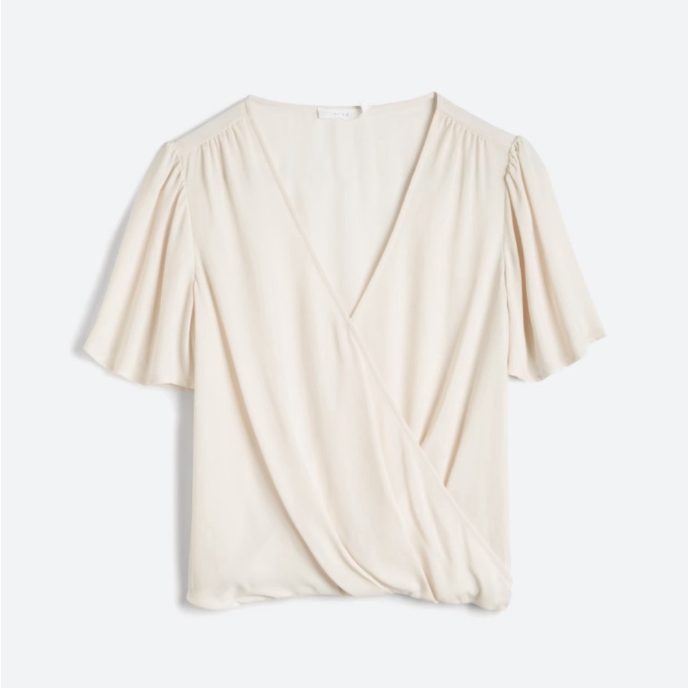 Cream colored blouse short sleeve